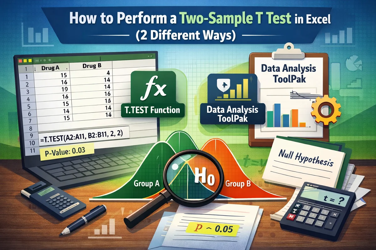 featured image - two sample t test excel​