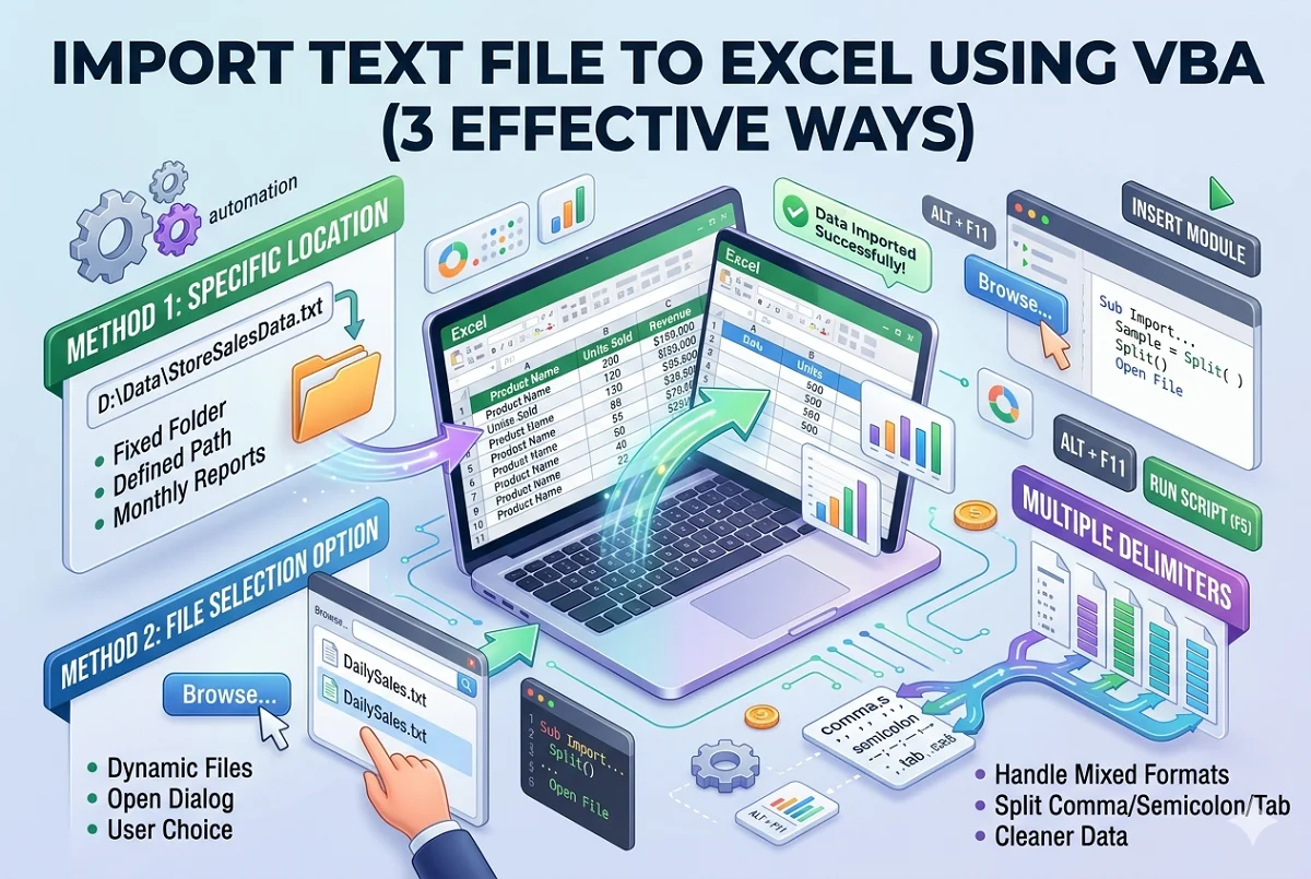 feature image - import text file to excel vba
