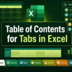 featured image - excel table of contents for tabs