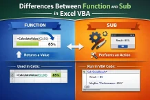 Differences Between Function and Sub in Excel VBA